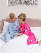 Watch lesbian girls in their pyjamas enjoying morning glory
